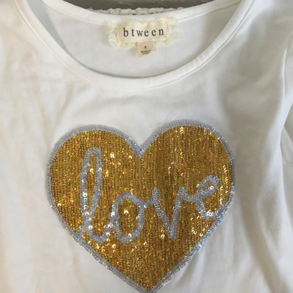 BTWEEN OUTFIT WITH SEQUENCE LOVE, SOFT FABRIC GIRLS SIZE 6 - Picture 3 of 4